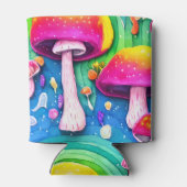 Kleurrijk paddenstoel naadloos patroon blikjeskoeler (Achterkant)