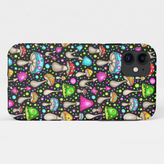 Kleurrijk paddenstoel naadloos patroon Case-Mate iPhone case (Achterkant (horizontaal))
