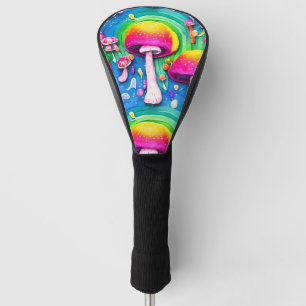 Kleurrijk paddenstoel naadloos patroon golfheadcover