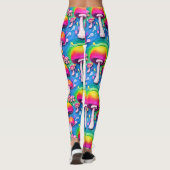 Kleurrijk paddenstoel naadloos patroon leggings (Achterkant)