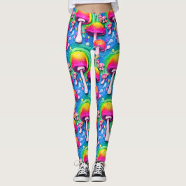 Kleurrijk paddenstoel naadloos patroon leggings