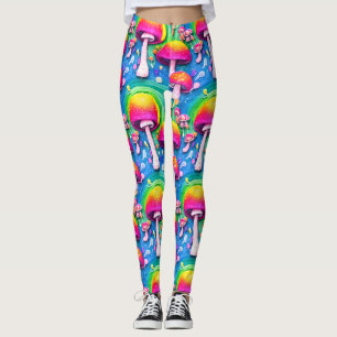 Kleurrijk paddenstoel naadloos patroon leggings