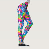 Kleurrijk paddenstoel naadloos patroon leggings (Rechts)