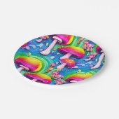 Kleurrijk paddenstoel naadloos patroon papieren bordje (Gekanteld)