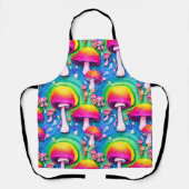 Kleurrijk paddenstoel naadloos patroon schort (Voorkant)