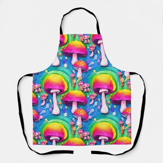 Kleurrijk paddenstoel naadloos patroon schort (Voorkant)