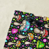 Kleurrijk paddenstoel naadloos patroon strandlaken (In situ)