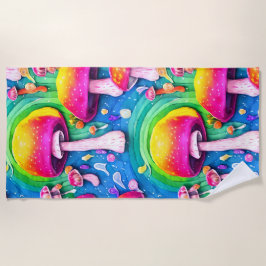 Kleurrijk paddenstoel naadloos patroon strandlaken