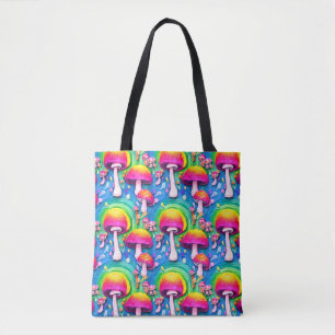 Kleurrijk paddenstoel naadloos patroon tote bag