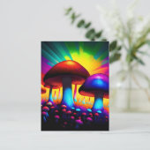 Kleurrijk paddenstoelenbos briefkaart (Staand voorkant)