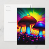 Kleurrijk paddenstoelenbos briefkaart (Voorkant / Achterkant)