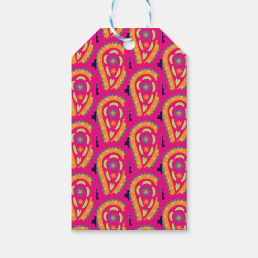 Kleurrijk Paisley Cadeaulabel (Voorkant)