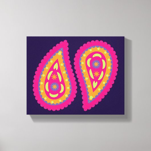 Kleurrijk Paisley Canvas Afdruk (Voorkant)