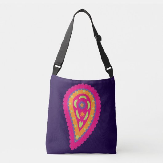 Kleurrijk Paisley Crossbody Tas (Voorkant)
