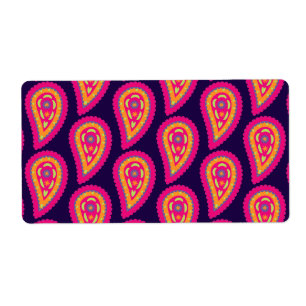Kleurrijk Paisley Etiket