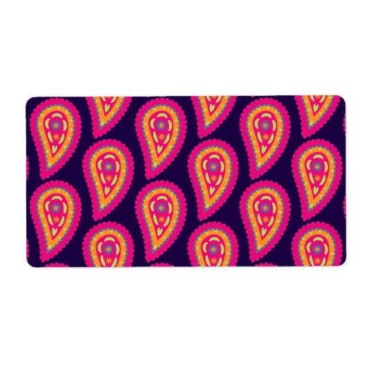 Kleurrijk Paisley Etiket (Voorkant)