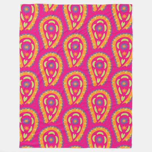 Kleurrijk Paisley Fleece Deken (Voorkant)