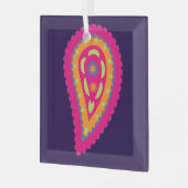 Kleurrijk Paisley Glas Ornament (Voorkant links)