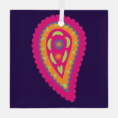Kleurrijk Paisley Glas Ornament (Achterkant)