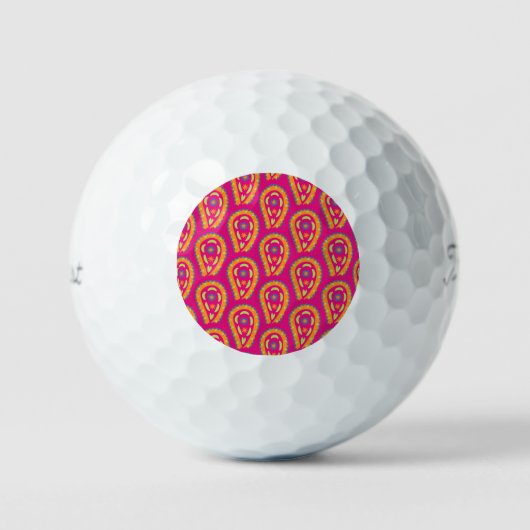 Kleurrijk Paisley Golfballen (Voorkant)