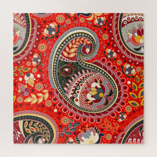 Kleurrijk Paisley Indisch Naadloos Patroon Legpuzzel