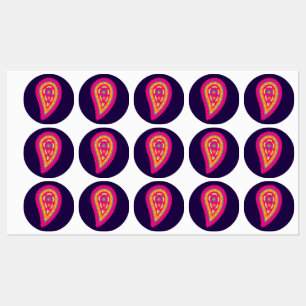 Kleurrijk Paisley Labels