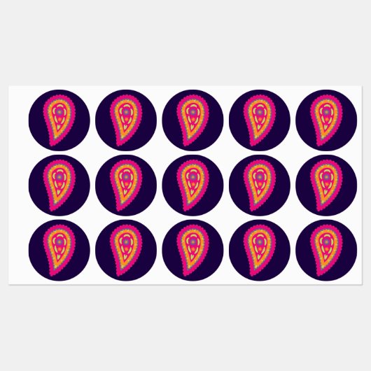 Kleurrijk Paisley Labels (Vel)