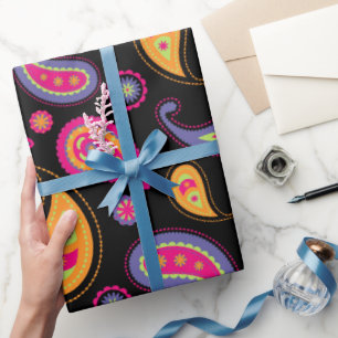 Kleurrijk Paisley naadloos patroon Cadeaupapier