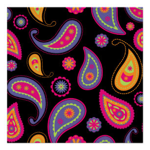 Kleurrijk Paisley naadloos patroon Perfect Poster