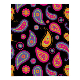 Kleurrijk Paisley naadloos patroon Perfect Poster