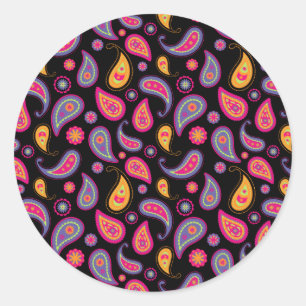 Kleurrijk Paisley naadloos patroon Ronde Sticker