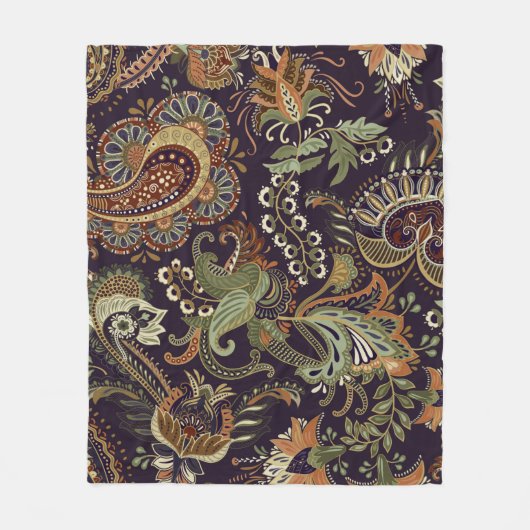 Kleurrijk Paisley-patroon. Etnische  achtergrond Fleece Deken (Voorkant)