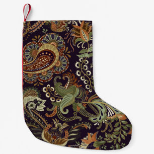 Kleurrijk Paisley-patroon. Etnische  achtergrond Kleine Kerstsok