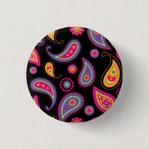Kleurrijk paisley patroon ronde button 3,2 cm