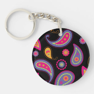 Kleurrijk paisley patroon sleutelhanger