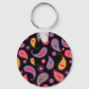 Kleurrijk paisley patroon sleutelhanger