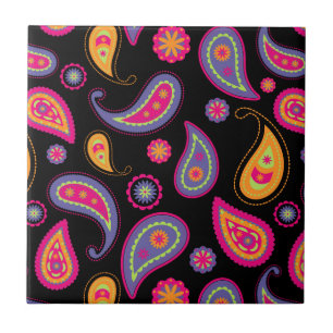 Kleurrijk paisley patroon tegeltje