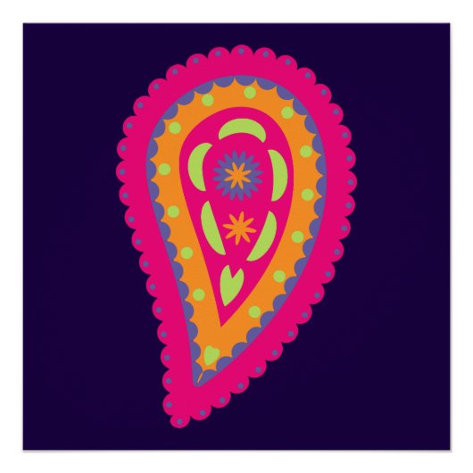 Kleurrijk Paisley Perfect Poster (Voorkant)
