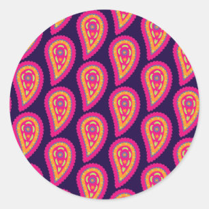 Kleurrijk Paisley Ronde Sticker