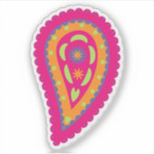 Kleurrijk Paisley Sticker (Voorkant)
