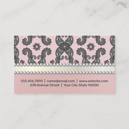 Kleurrijk paisleybloem | Parels Visitekaartje (Achterkant)