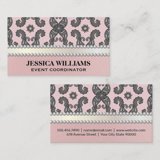 Kleurrijk paisleybloem | Parels Visitekaartje (Voorkant / Achterkant)