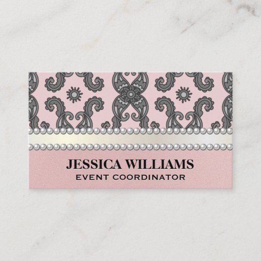 Kleurrijk paisleybloem | Parels Visitekaartje (Voorkant)