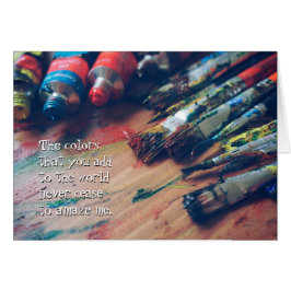 Kleurrijk palet artistiek Wenskaart