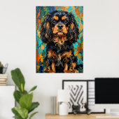 Kleurrijk palet Cavalier King Charles Spaniel Kn Poster (Thuiskantoor)