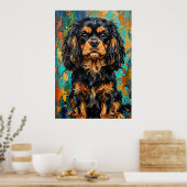 Kleurrijk palet Cavalier King Charles Spaniel Kn Poster (Keuken)