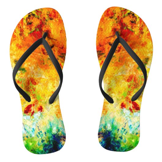 Kleurrijk palet van kunstenaar teenslippers (Voetbed)