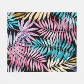 Kleurrijk palmblad fleece deken (Voorkant (Horizontaal))