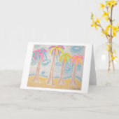 Kleurrijk palms-wenskaart kaart (Gele Bloem)
