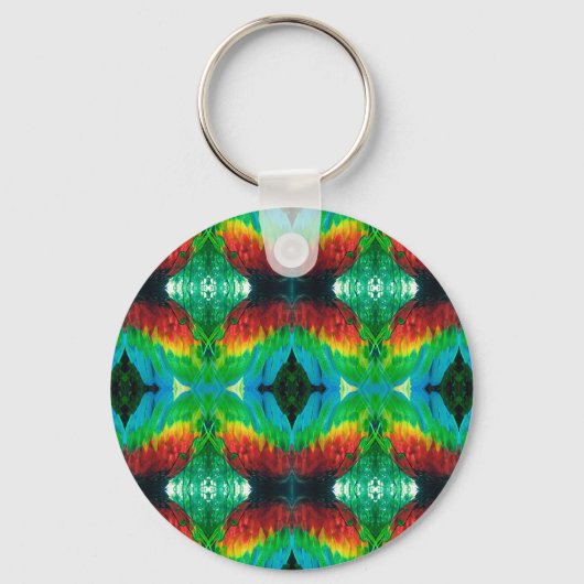 Kleurrijk papegaaierpatroon sleutelhanger (Voorkant)